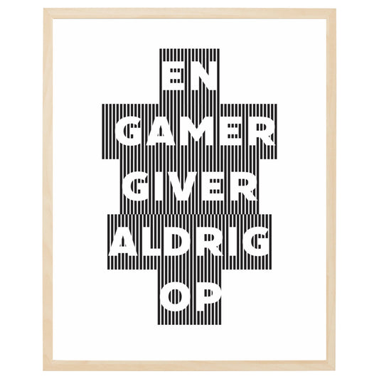 gamer plakat med teksten en gamer giver aldrig op