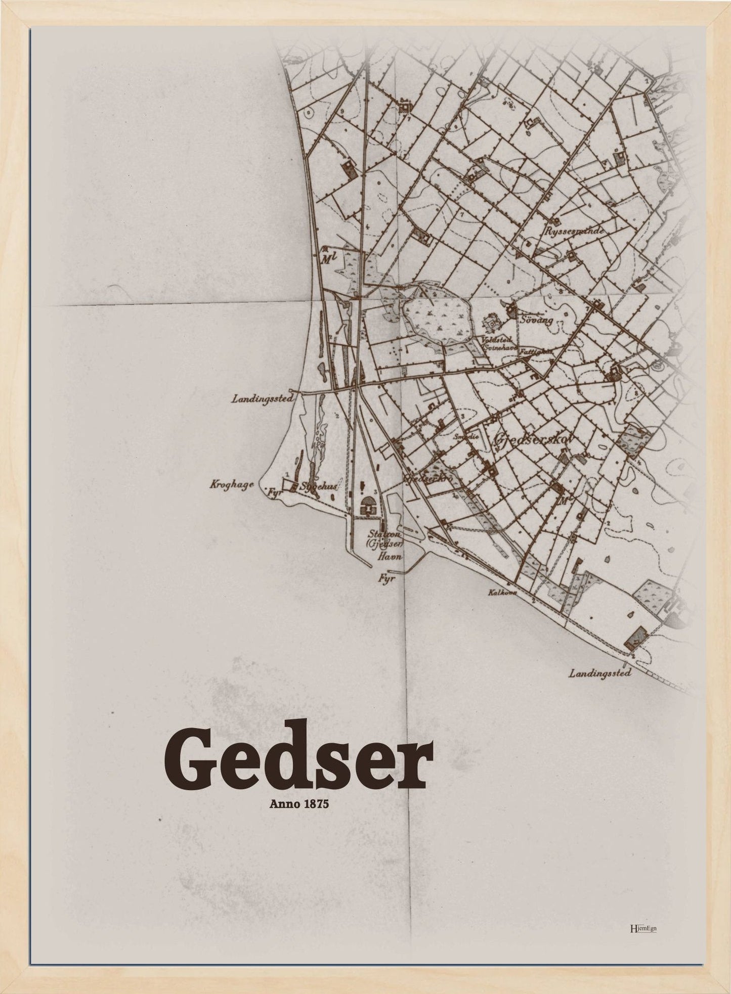 Gjedser anno år 1875 | retro plakat fra din HjemEgn | hurtig levering og høj kvalitet [køb nu] 